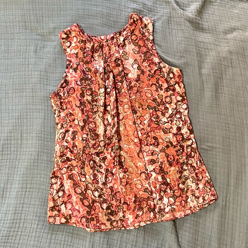 Ann Klein Silky Sleeveless Top with Keyhole Back
